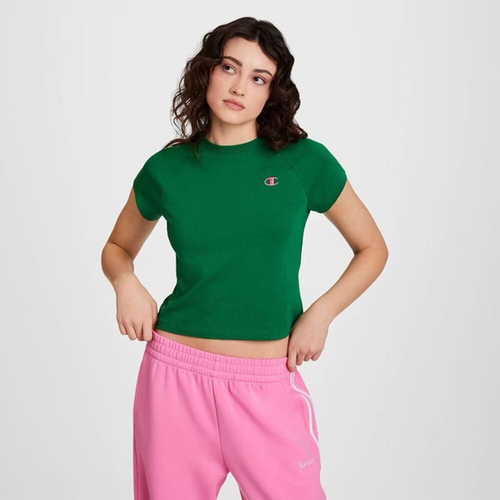 Champion Women's Iconic Essentials Raglan Short Sleeve Baby T-Shirt